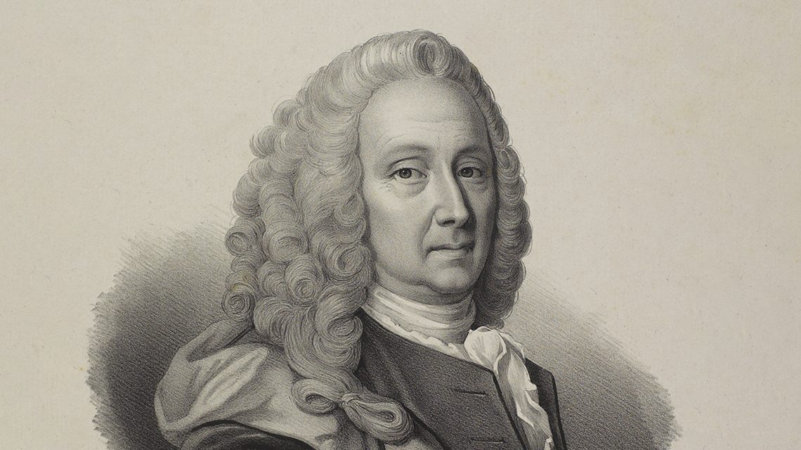 Portrait of Ludvig holberg, drawing